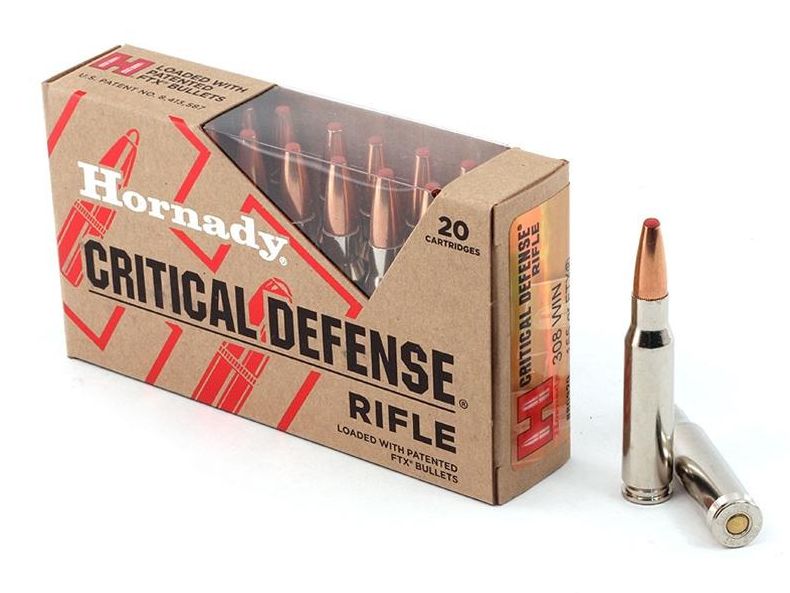 Hornady Critical Defense FTX308 Winchester Ammo 20 Round Box - Brass Casing