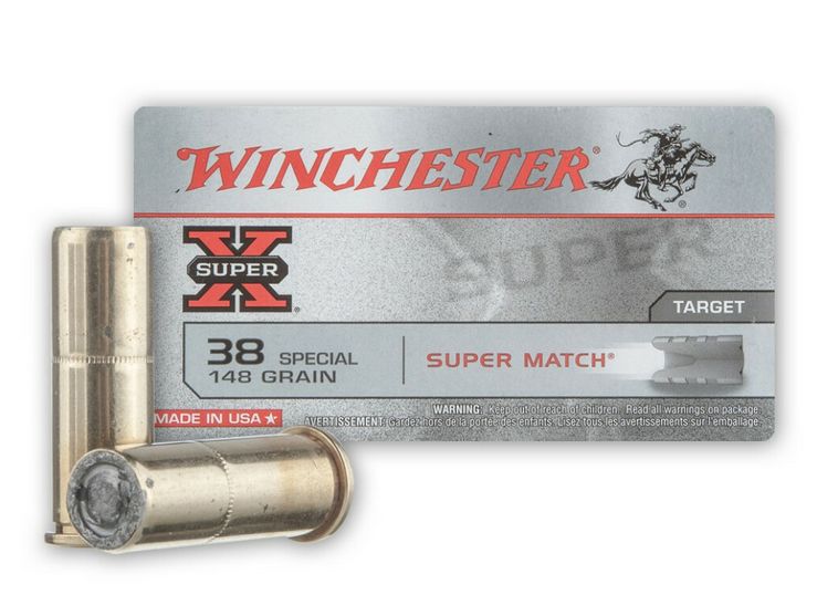 Winchester .38 Spc 148 Grain Lead Wadcutter - Brass Casing