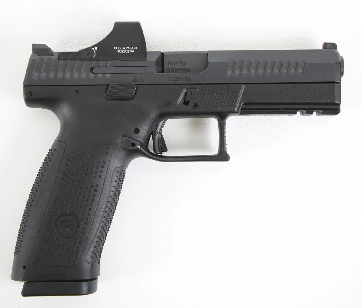 CZ P-10F Talo Edition Night Sights, 19 Rounds, 3 Mags, Holosun SCS Installed - 19+1 Rounds | 4.46" Barrel | Optics Included Sights