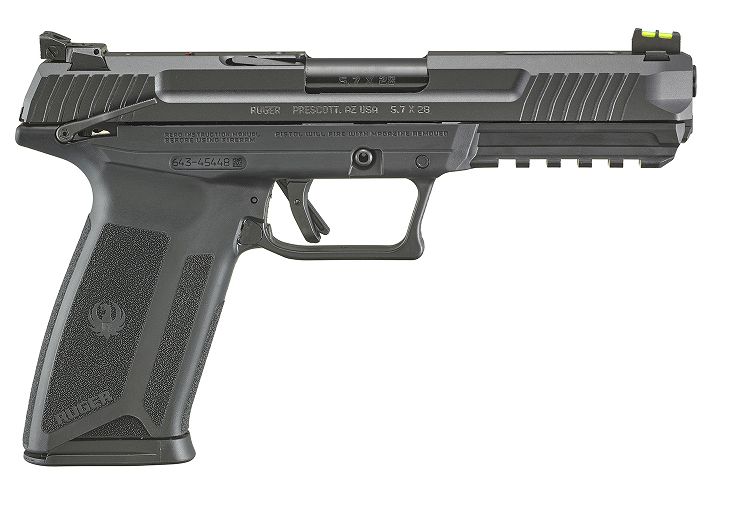 Ruger 57 Black 10 Rounds 5.7mm x 28mm Pistol - 10+1 Rounds | 4.9" Barrel | Polymer Grips | Blue/Black