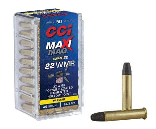 CCI Maxi-Mag 22 Mag 46 gr Polymer Coated Segmented Hollow Point 50 Bx/ 40 Cs - Brass Casing