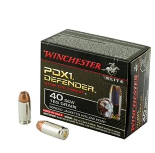 Winchester Supreme Elite 40 S&W 165 Grain Bonded PDX - Nickel Plated Brass Casing