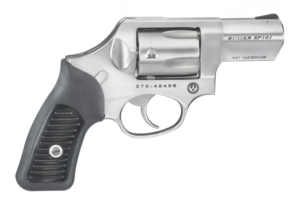 Ruger SP101 357 Magnum Revolver - 5 Rounds | 2.25" Barrel | Polymer Grips | Stainless/Silver | 3-Dot Sights