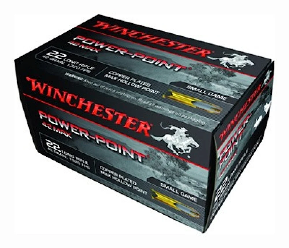 Winchester Power Point Max .22 LR 42gr Hollow Point, 50ct- Brass Casing