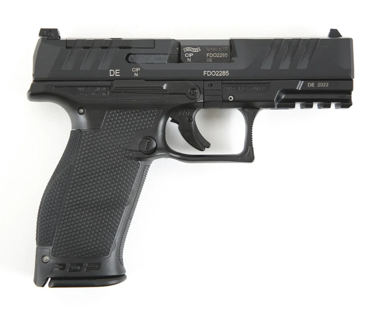 Walther Arms PDP Optic Ready 10 Rounds 4" 9mm Pistol - 10+1 Rounds | 4" Barrel | Polymer Grips | Blue/Black | 3-Dot Sights