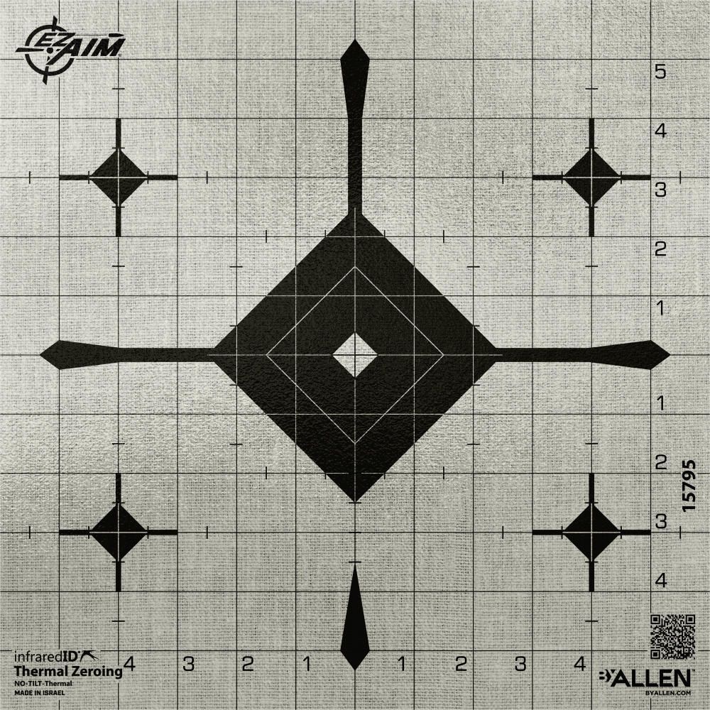Allen Company EZ Aim Thermal ID Grid Bullseye Paper Target, 12" x 12," Gray