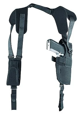 Uncle Mike's Sidekick Vertical Shoulder Holster Shoulder Size 0, Black Cordura, Right Hand - Black Color | Nylon Material | Textured Model | Shoulder Holster System Type