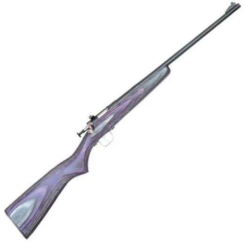 Crickett Purple Laminate/Blued Youth 22 Long Rifle Bolt Action Rifle - 1 Round | 16.12" Barrel | Purple Stock | Synthetic | Blue/Black