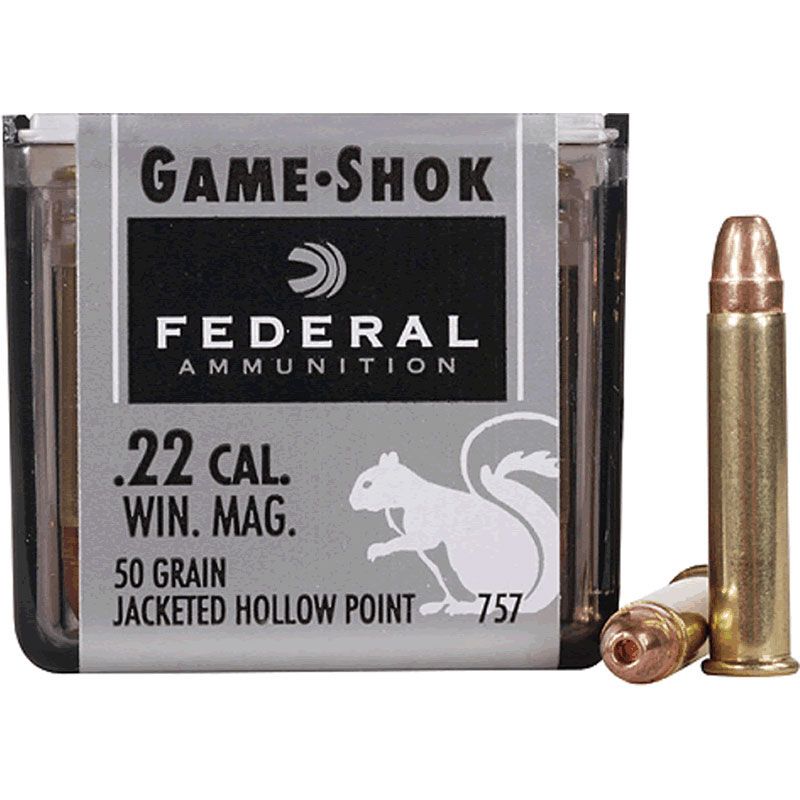 Federal .22 WMR 50 Grain Jacketed Hollow Point 50rd - Brass Casing