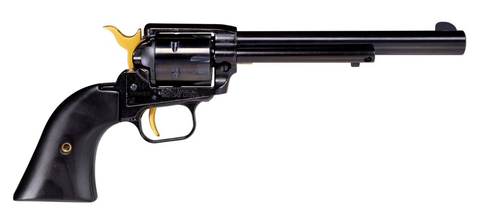 Heritage Manufacturing Rough Rider Black/Gold6.5" 22 Long Rifle Revolver - 6 Rounds | 6.5" Barrel | Polymer Grips | Blue/Black