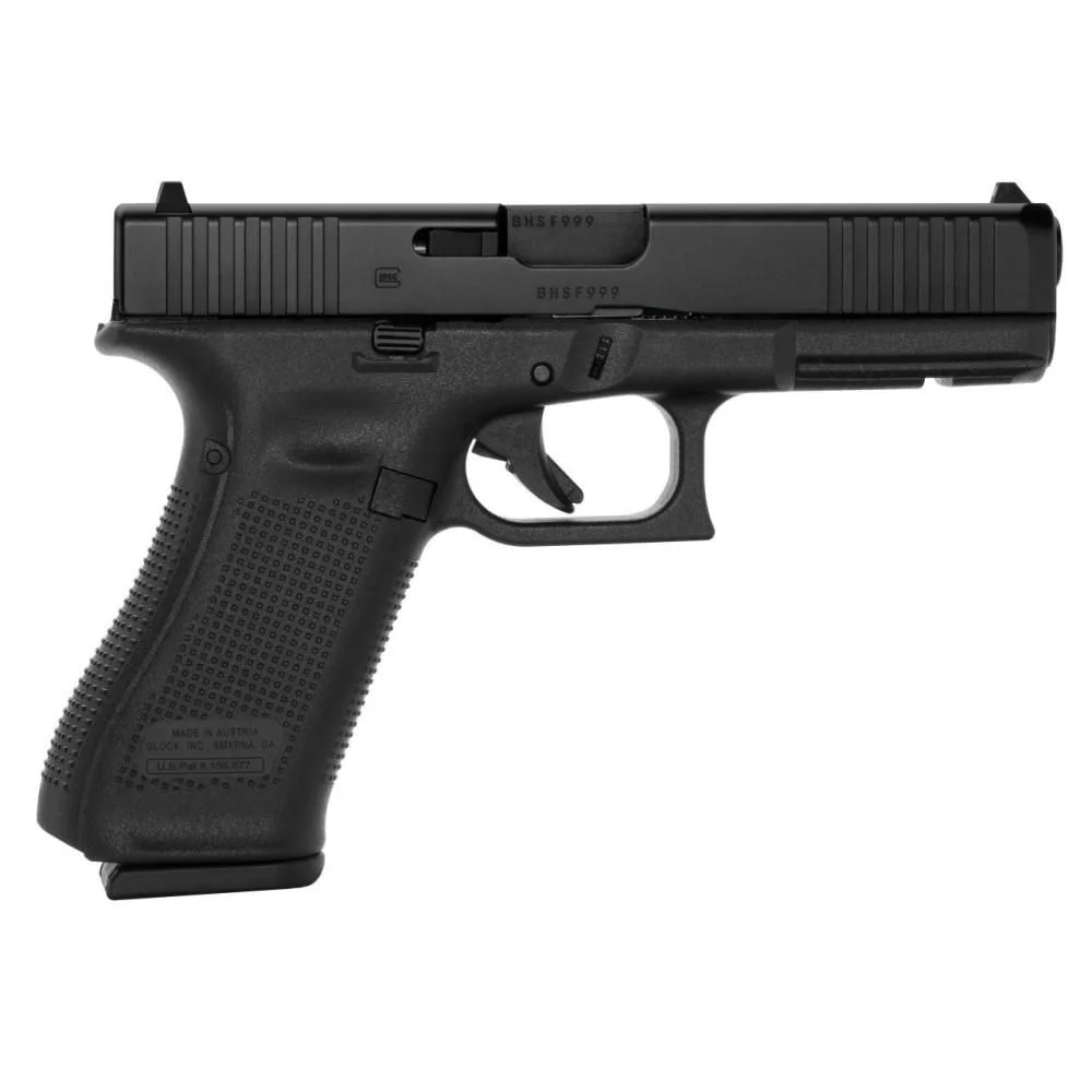 Glock G17 Gen5 9mm Semi Auto Pistol - 10+1 Rounds | 4.49" Barrel | Blue/Black | Glock Fixed Rear Sights