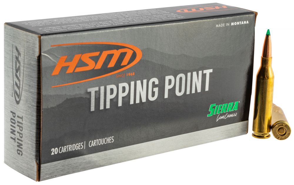 HSM Tipping Point 308 Win 165 gr Sierra GameChanger 20 Bx/ 25 Cs - Brass Casing