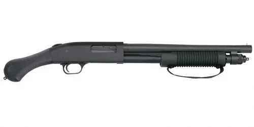 Mossberg & Sons 590 Shockwave 12 Gauge 14.3" Heavy Barrel, Black, Raptor Grip - 5+1 Rounds | 14" Barrel | 3" Chamber | Raptor Grip Stock | Synthetic | Blue/Black