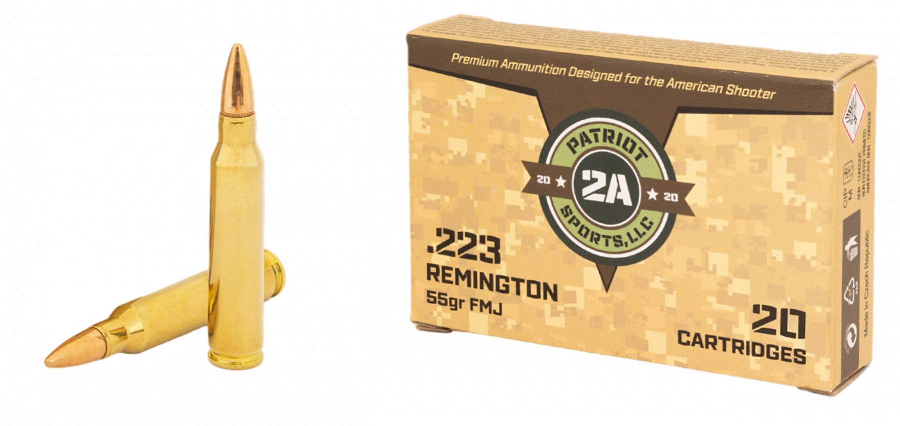 PATRIOT SPORTS223 Rem 55 gr Full Metal Jacket 20 Per Box
