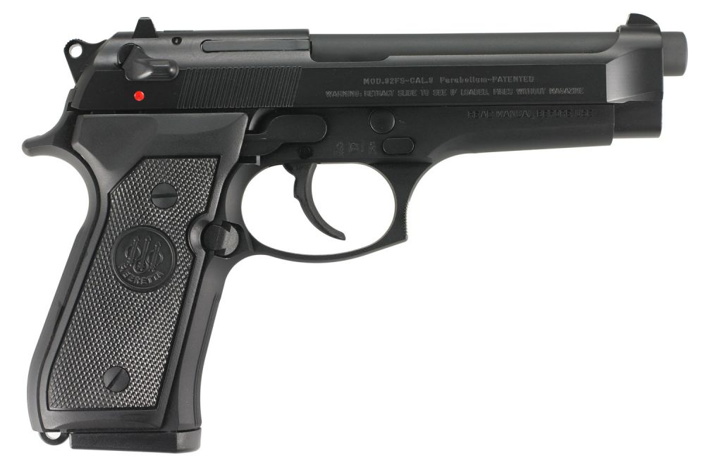 Beretta 92FS California Compliant Blue/Black 9mm Pistol - 10+1 Rounds | 4.9" Barrel | Polymer Grips | Blue/Black | 3-Dot Sights