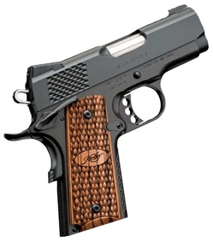 Kimber 1911 Ultra Raptor II .45 ACP Semi Auto Pistol - 7+1 Rounds | 3" Barrel | Wood Grips | Blue/Black | Night Sights