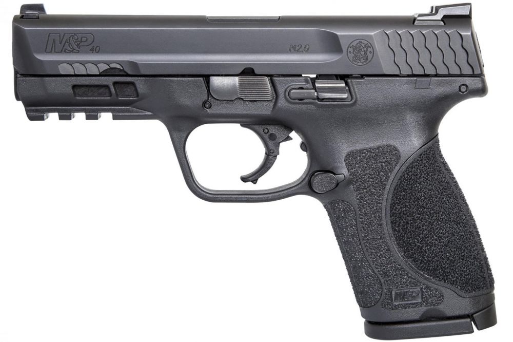 S&W M&P M2.0 Compact 40 S&W Pistol - 13+1 Rounds | 4" Barrel | Polymer Grips | Blue/Black | 3-Dot Sights