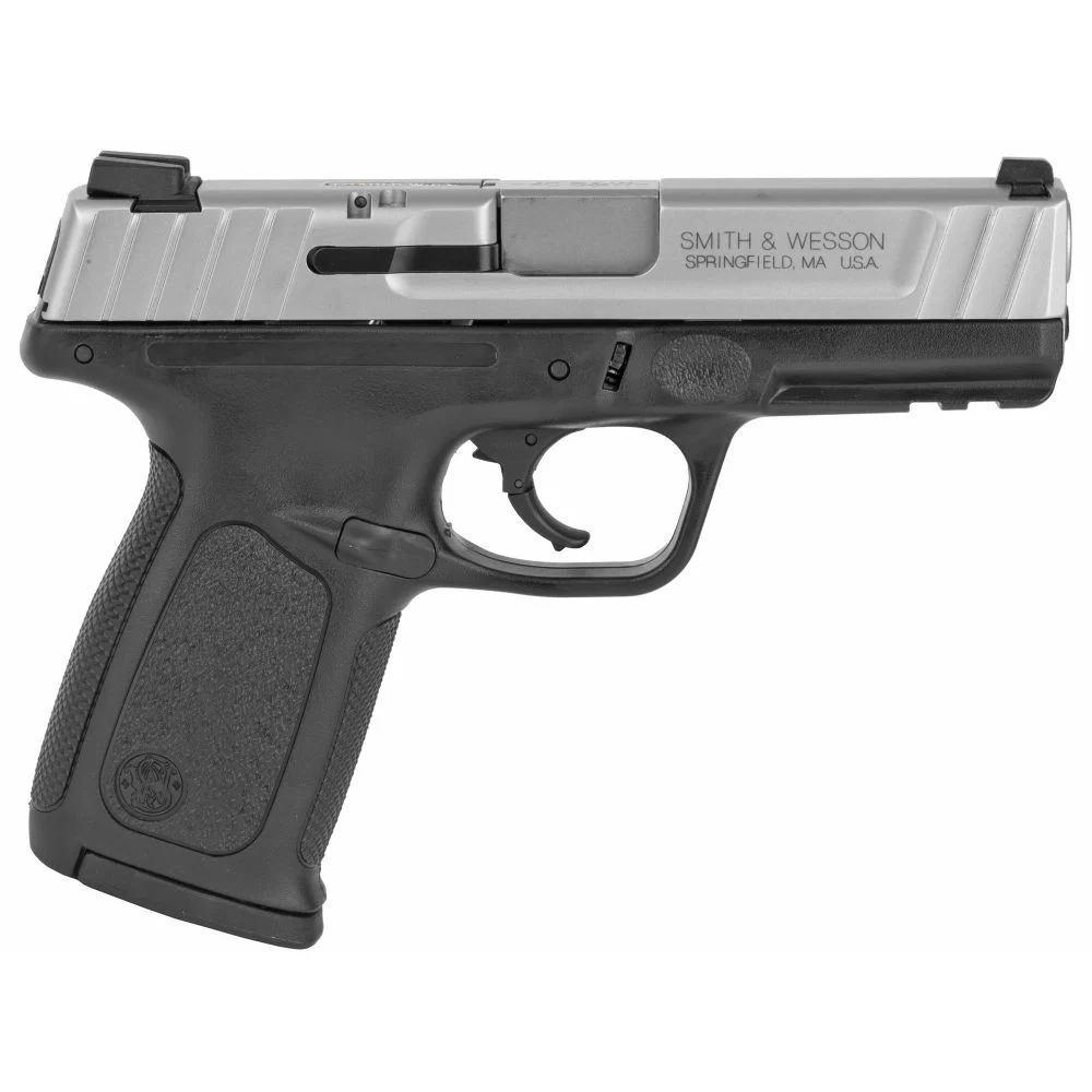 S&W SD40 VE Compliant 40 S&W Pistol - 10+1 Rounds | 4" Barrel | Polymer Grips | Stainless/Silver | 3-Dot Sights