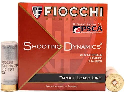 Fiocchi Shooting Dynamics12 GA 2-3/4" 1oz #7.5 25rd box 1250fps - Brass Casing
