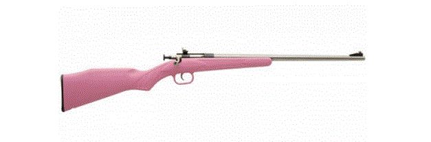 Crickett Pink/Stainless Youth 22 Long Rifle Bolt Action Rifle - 1 Round | 16.12" Barrel | Synthetic