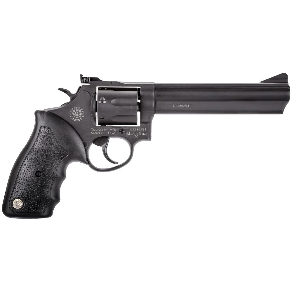Taurus Model 66 Black 6" 357 Magnum Revolver - 7 Rounds | 6" Barrel | Polymer Grips | Blue/Black | 3-Dot Sights