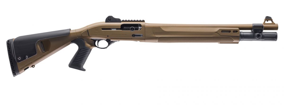 Beretta 1301 Tactical Mod.2 12ga 18.5" Flat Dark Earth, Pistol Grip Stock, 7+1 - 7+1 Rounds | 18.5" Barrel | 3" Chamber | Flat Dark Earth Stock | Synthetic | FDE/Tan