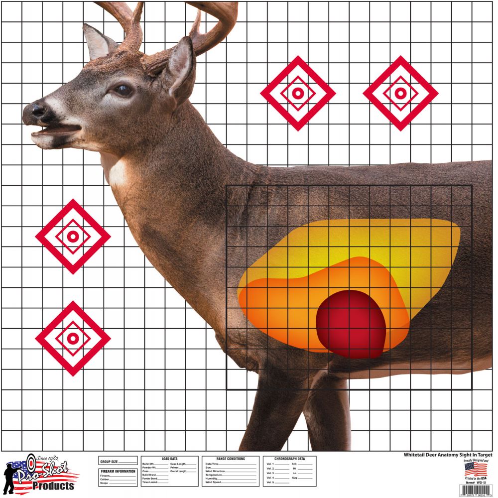 Pro-Shot American Whitetail Sight-In Target 25"x 25" 5 Pack