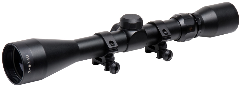 TruGlo Trushot 3-9x 40mm Rifle Scope - 3.15"-3.94" Eye Relief | 41.47-12.67 ft @ 100 yds Field of View | 3-9x Adjustable Magnification | 12.12" Length
