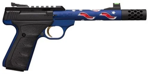 Browning Buck Mark Plus Vision Americana SR 22LR Semi Auto Pistol - 10+1 Rounds | 5.87" Barrel | Blue/Black | Fiber Optic Sights