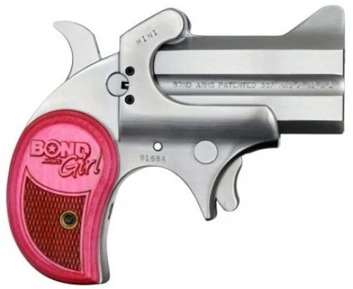 Bond Arms Mini Girl 357 Magnum Derringer - 2 Rounds | 2.5" Barrel | Polymer Grips | Stainless/Silver | 3-Dot Sights