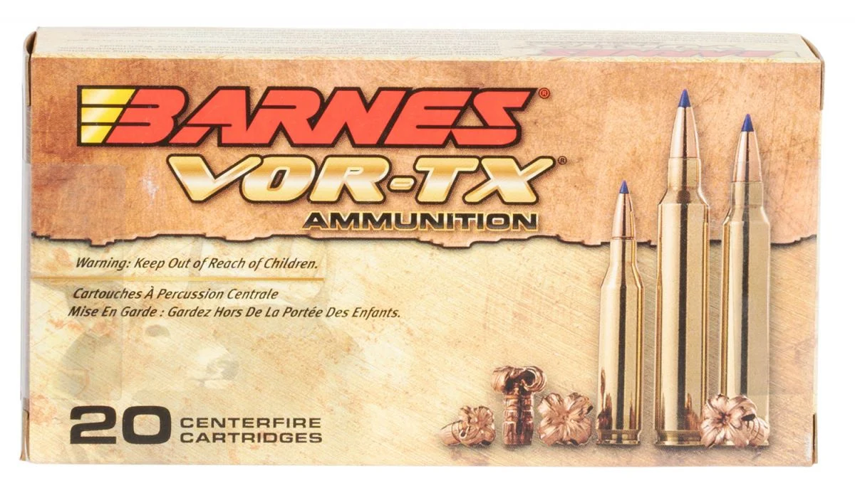 Barnes VOR-TX TXS Boat Tail 308 Winchester Ammo 20 Round Box - Brass Casing