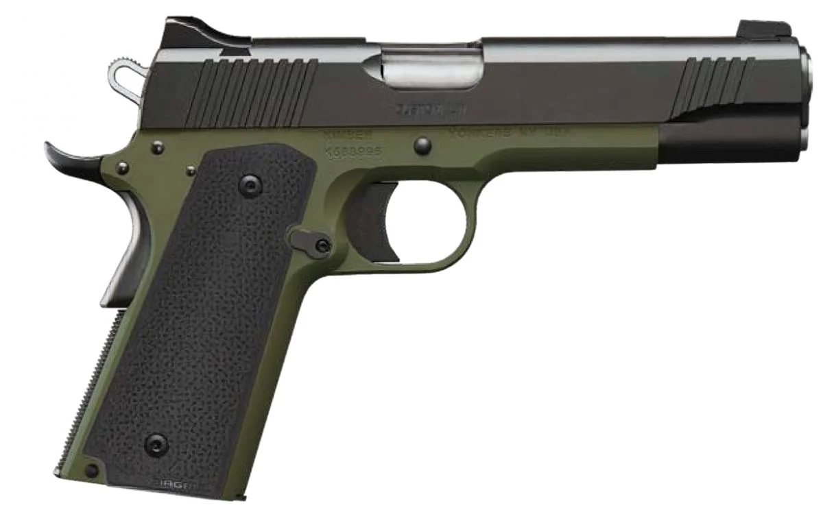 Kimber Custom LW Ranger Green .45 ACP Semi Auto Pistol - 8+1 Rounds | 5" Barrel | Black/Green | 3-Dot Sights