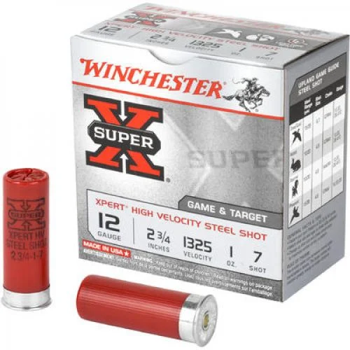 WinchesterXpert High Velocity Steel 12 Gauge 2.75" 1 oz #7 Shot 25rd box - Brass Casing