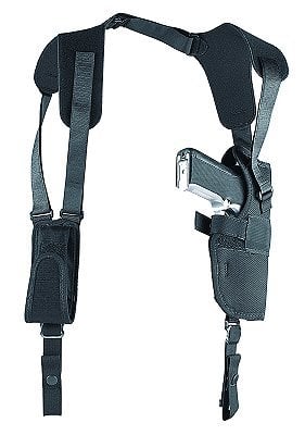 U. Mike's V SHOULDER HOLSTER 4 Black - Black Color | Revolver Gun Mod | Nylon Material | Textured Model | Shoulder Holster System Type