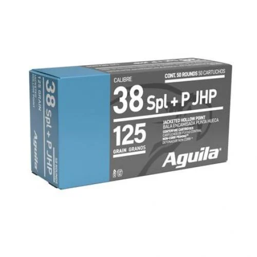 Aguila Handgun Ammunition .38 Spl(+P) 125gr JHP 1200 fps 50/ct - Brass Casing