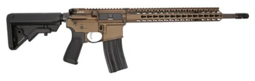 Bravo Company Recce 16 KMR-A 223 Rem/5.56x45mm NATO, 16" Barrel, Bronze, 30 Rounds - 30 Rounds | 16" Barrel | 6-Position Stock | Synthetic | FDE/Tan