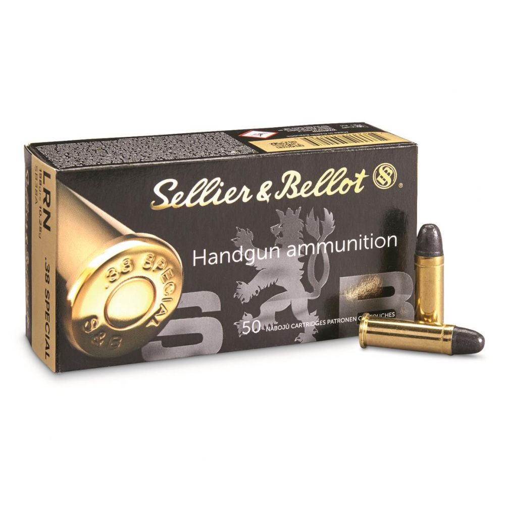 SELLIER & BELLOT .38 Spc Lead Round Nose 158 GR 2 - Brass Casing