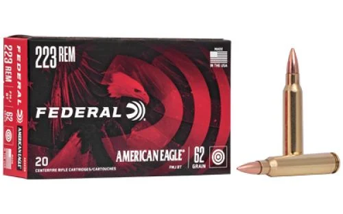 American Eagle .223 RemingtonBoat-Tail 62gr 20RD BOX - Brass Casing