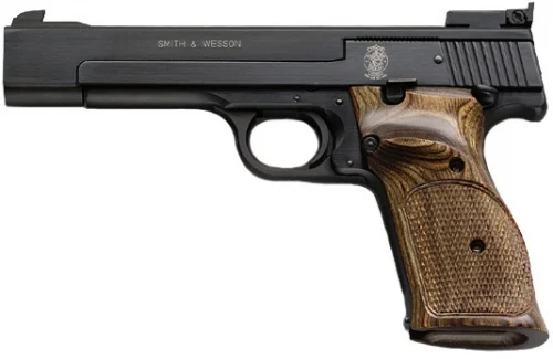 Smith & Wesson Model 41 .22 LR5.5" Barrel, 10+1 - 10+1 Rounds | 5.5" Barrel | Wood Grips | Blue/Black | 3-Dot Sights