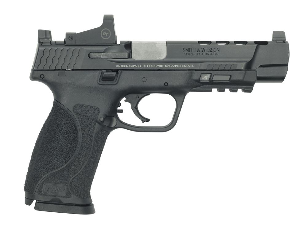 Smith & Wesson Performance Center M&P 9 M2.0 Chrimson Trace Red Dot 9mm Pistol - 17+1 Rounds | 5" Barrel | Polymer Grips | Stainless/Silver | Optics Included Sights