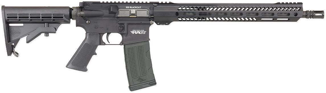 Rock River Arms LAR15 Rrage 3G .300 AAC Blackout 16", 30+1 - 30+1 Rounds | 16" Barrel | Black Stock | Blue/Black