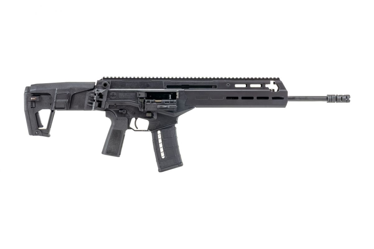 IWI US, Inc. US Carmel 5.56x45 NATO 16" Barrel, M-LOK Handguard, 30+1 - 30+1 Rounds | 16" Barrel | Black Stock | Blue/Black