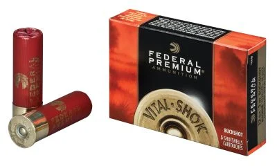 Federal Premium Vital-Shok Copper Plated Buckshot 12 Gauge 00-Buck12 Pellet 5 Round Box