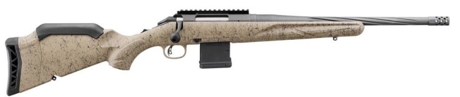 Ruger American Ranch Rifle Gen II 5.56x45 NATO 16.1" Spiral Fluted, Threaded, 10+1 FDE Splatter Stock - 10+1 Rounds | 16.1" Barrel | Synthetic | FDE/Tan