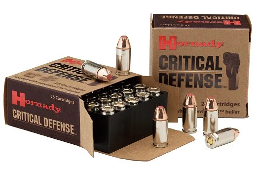 Hornady Critical Defense FTX40 S&W Ammo 20 Round Box - Brass Casing