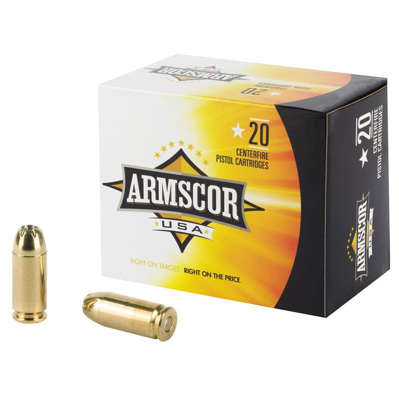 ARMSCOR .40 S&W 180GR JHP 20/500 - Brass Casing