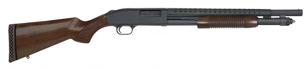 Mossberg & Sons 590 Retrograde Persuader 12 GA 18.50" 6+1 Walnut Stock - 6+1 Rounds | 18.5" Barrel | 3" Chamber | Walnut Stock | Wood | Blue/Black