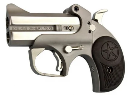 Bond Arms Rowdy 410/45 Long Colt Derringer - 2 Rounds | 3" Barrel | Rubber Grips | Stainless/Silver