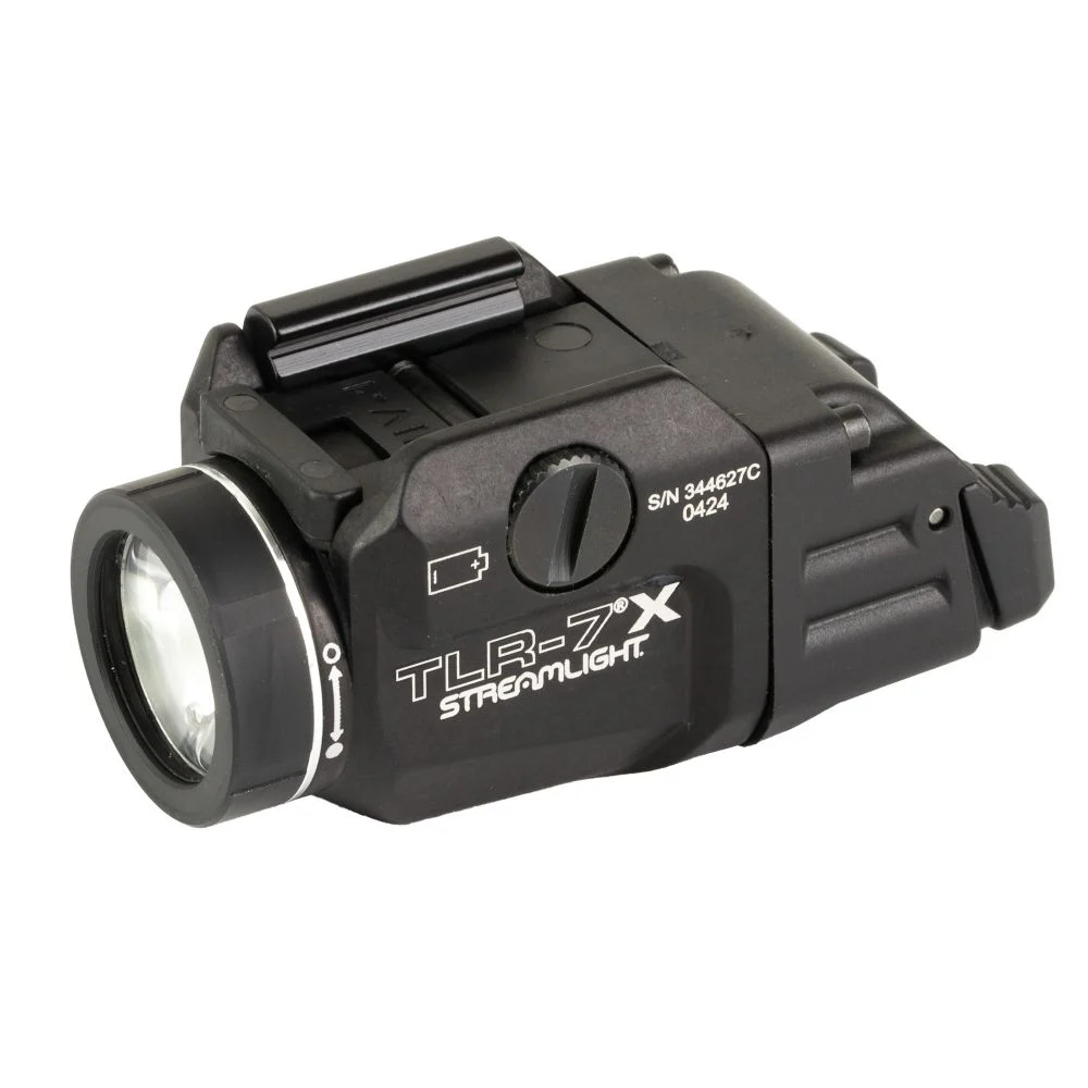 Streamlight TLR-7X Flex Weapon Light With Low/High Switch Clear LED 500 Lumens CR123A Lithium Battery Black Anodized Alum