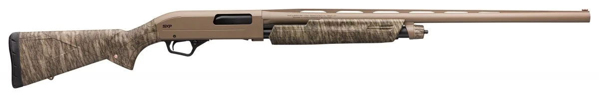 Winchester SXP Hybrid Hunter 3.5" Mossy Oak Bottomland 26" 12 Gauge Shotgun - 4+1 Rounds | 26" Barrel | 3.5" Chamber | Mossy Oak Bottomlands Stock | Synthetic | FDE/Tan